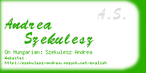 andrea szekulesz business card
